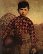 Grant Wood The Sweater of Plaid oil painting picture wholesale